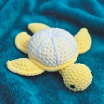 Horgolt plüss teknős - citrom