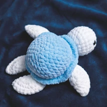 Horgolt plüss teknős - kék